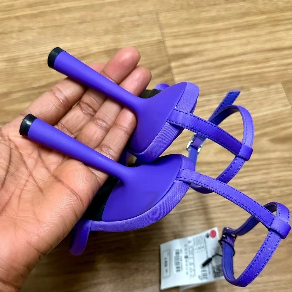 ZARA Purple open toe sandals - Picture 6 of 11